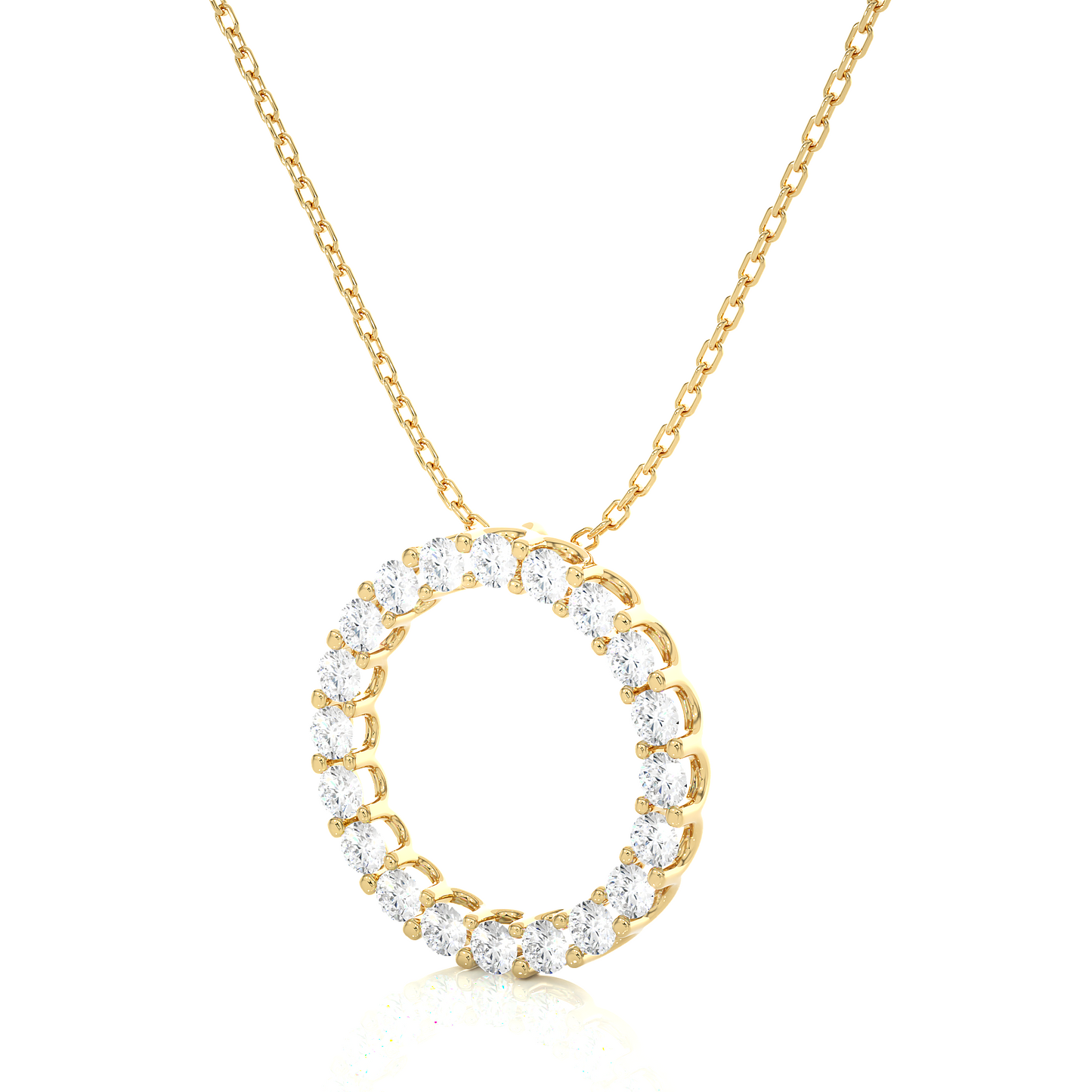 Minimal Circle Lab Diamond Pendant Necklace