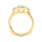 Round Lab Diamond Three Stone Engagement RIng