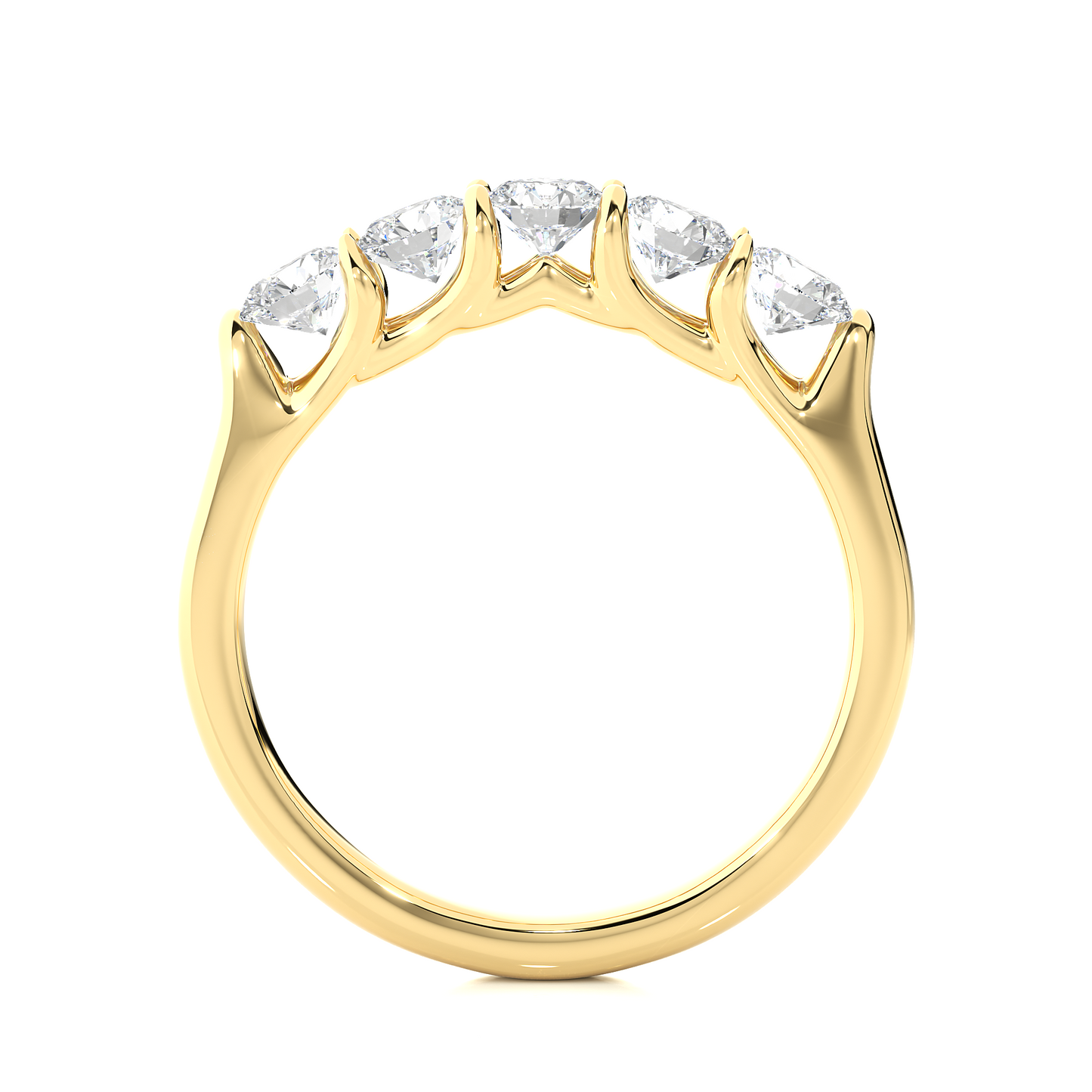 Lab Grown Moissanite Five Stone Wedding Band Ring