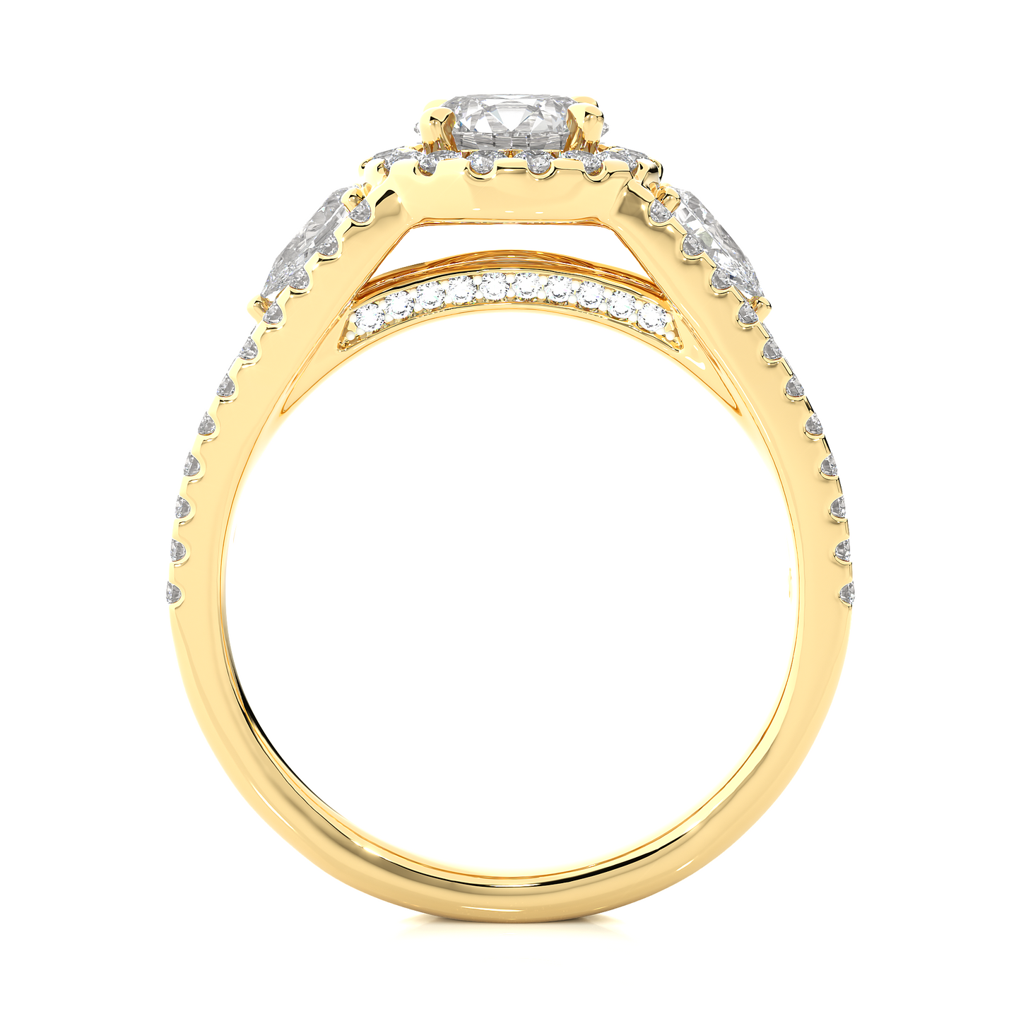 Vintage Halo Lab / Moissanite Diamond Engagement Ring