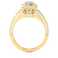 Cushion Halo Moissanite Lab Diamond Vermeil Ring