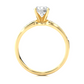 Lab Diamond Moissanite Round Solitaire Pave Engagement Ring