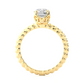 Vintage Heart Band Vermeil Moissanite Lab Diamond Ring