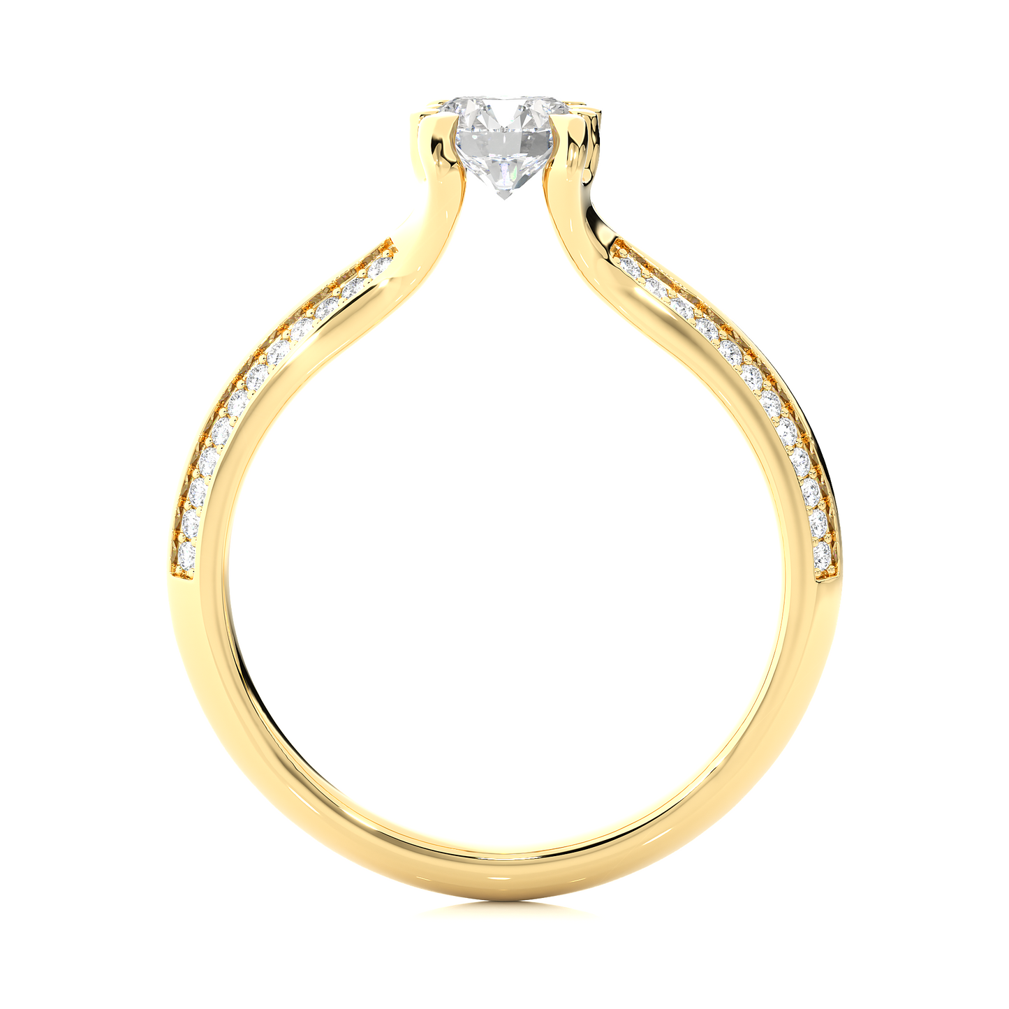 Elegant Radiance Round Cut Moissanite Vermeil Engagement Ring