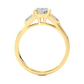Round Diamond Three Stone Engagement Ring With Baguette Side Stones