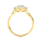Three Stone Princess Lab Diamond Engagement Ring