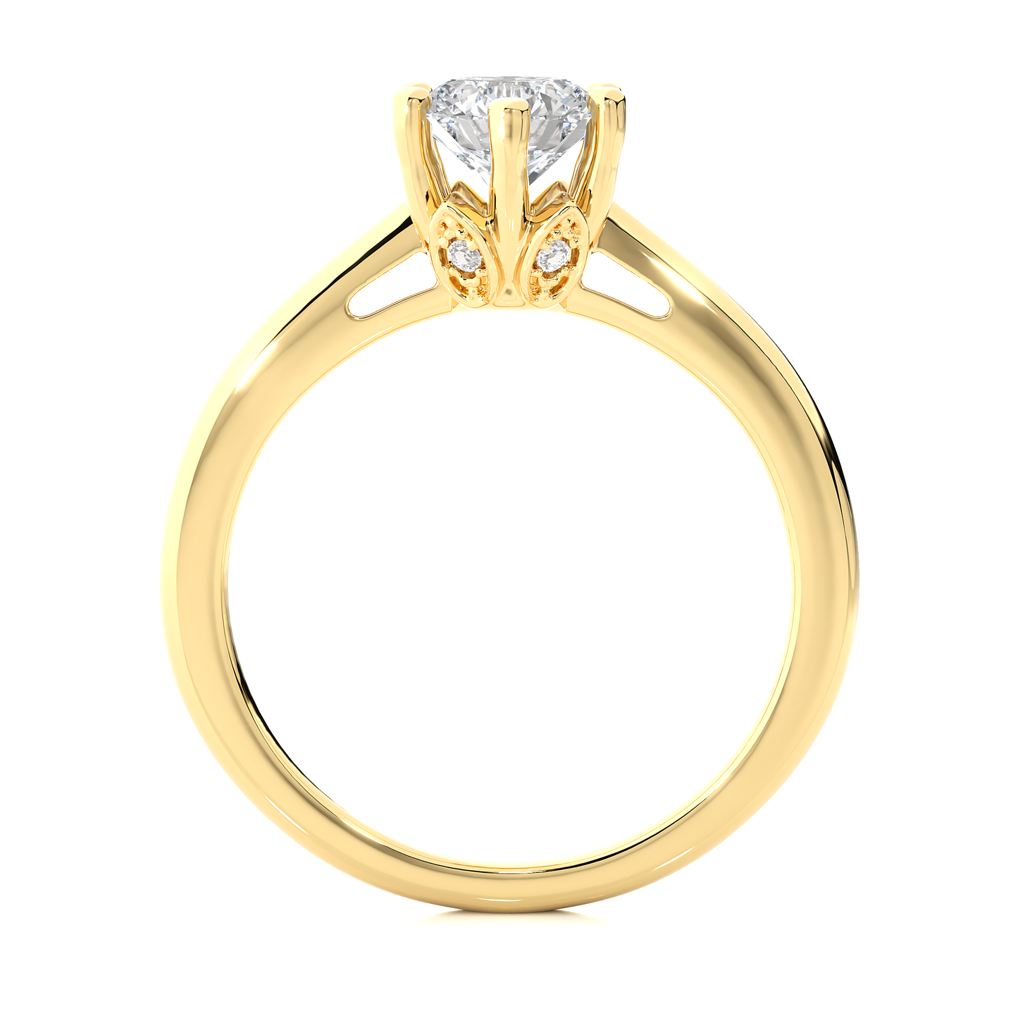 Elegant Round Cut Moissanite Lab Diamond Engagement Ring