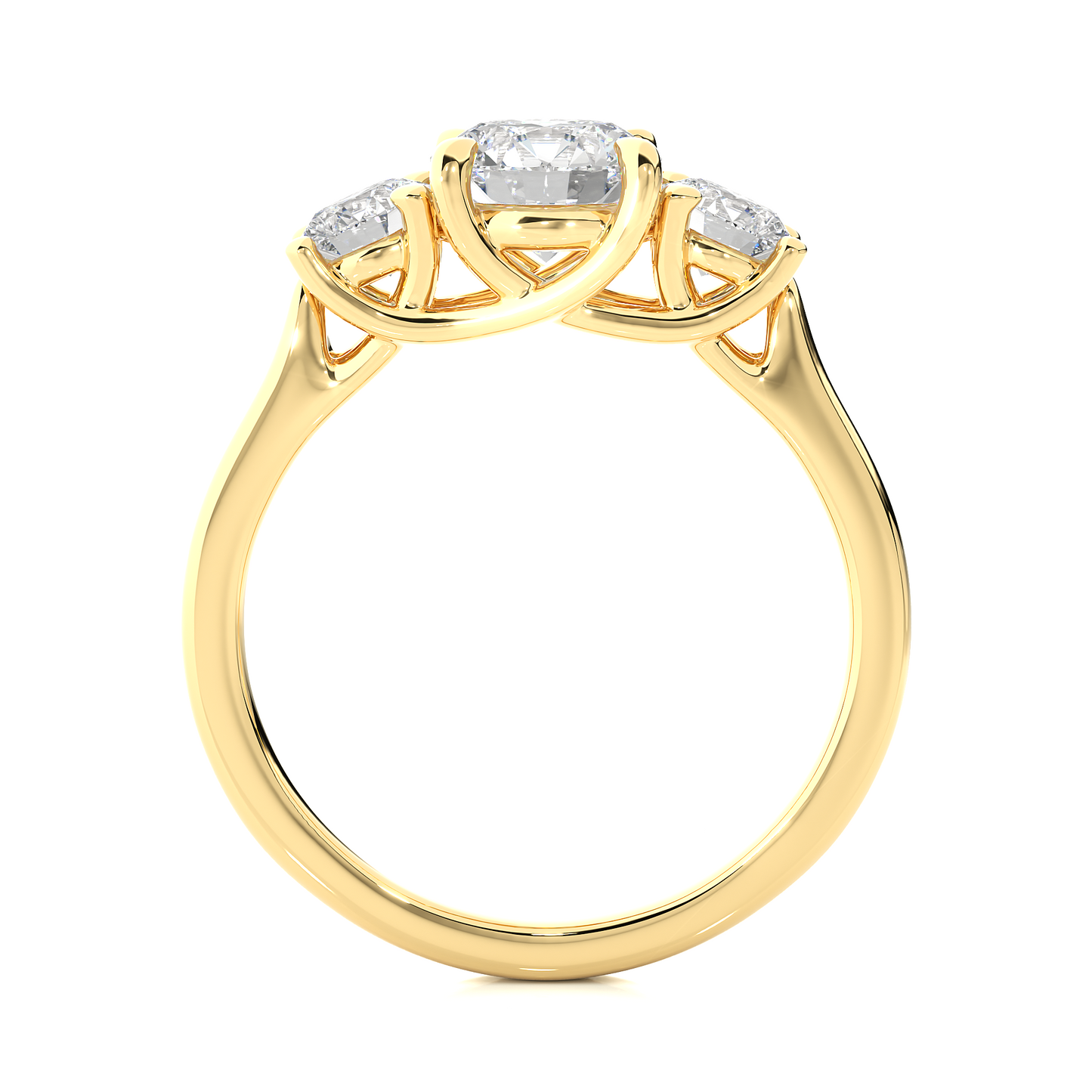 Round Lab Grown Diamond Three Stone Ring