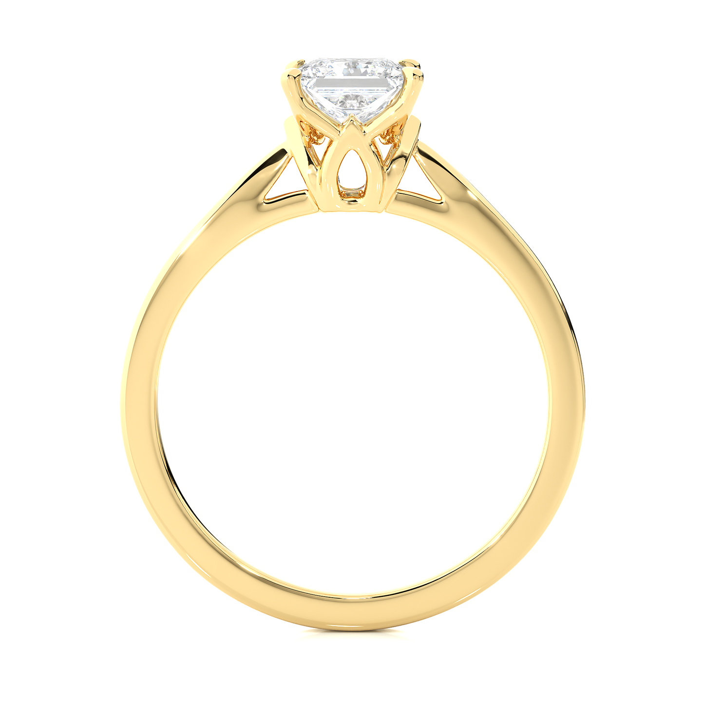 Princess Cut Moissanite Lab Diamond Vermeil Engagement Ring