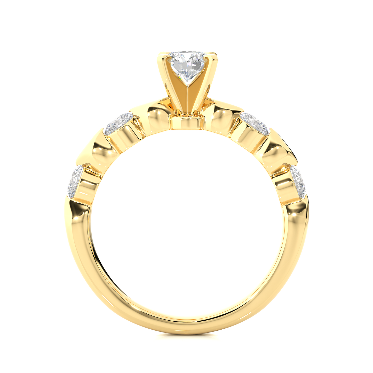 Vermeil Moissanite Lab Diamond Engagement Ring