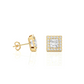 Vermeil Princess Halo Moissanite Lab Diamond Luxury Stud Earrings