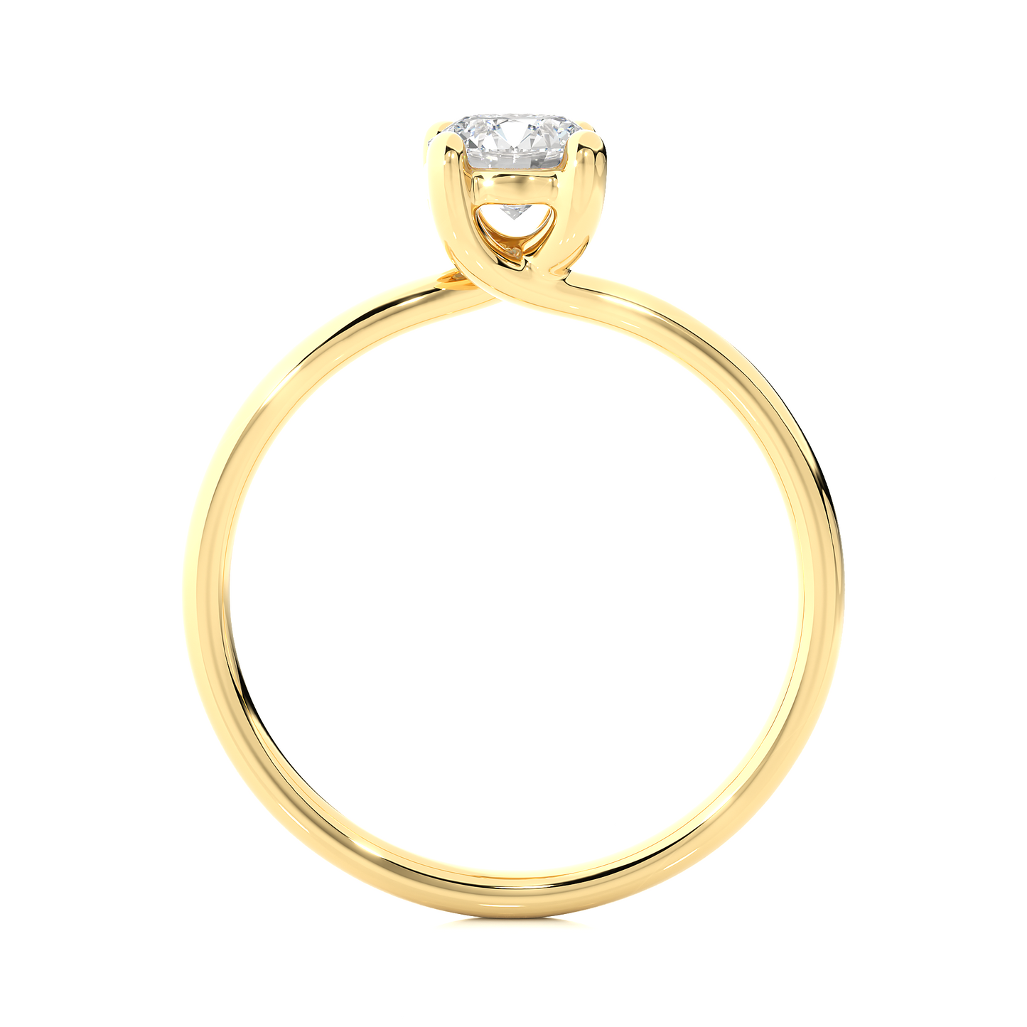 Minimal Vermeil Solitaire Moissanite Lab Diamond Ring