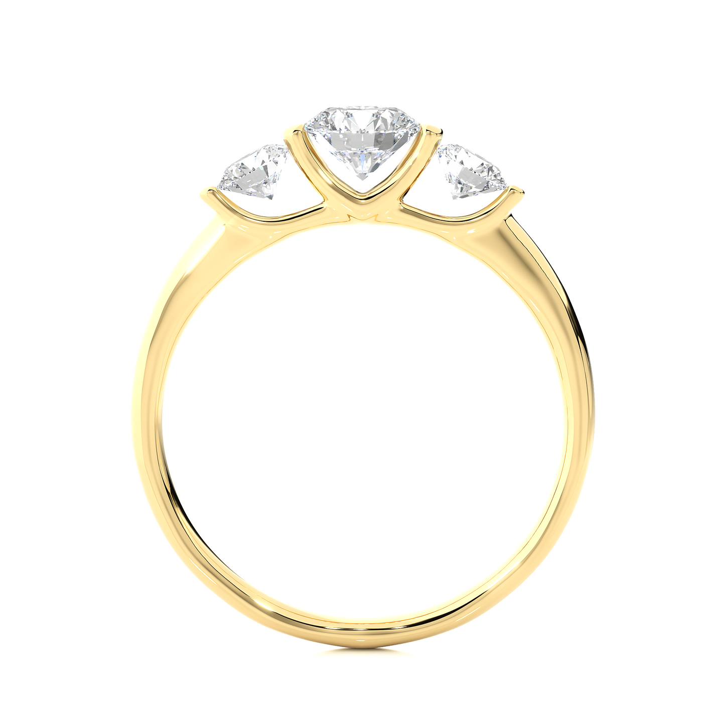 Lab Grown / Moissanite Diamond Three Stone Engagement Ring