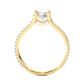 Elegant Split Shank Moissanite Lab Diamond Vermeil Ring