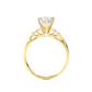 Three Stone Moissanite Lab Diamond Vermeil Ring