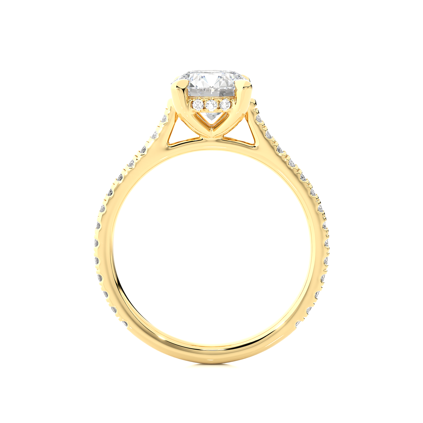Luxury Solitaire Moissanite Lab Diamond Vermeil Ring