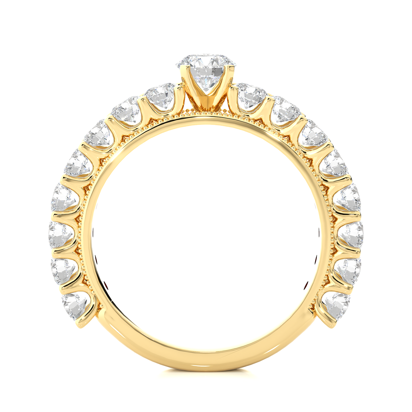 Vermeil Round Moissanite Lab Diamond Eternity Engagement Ring