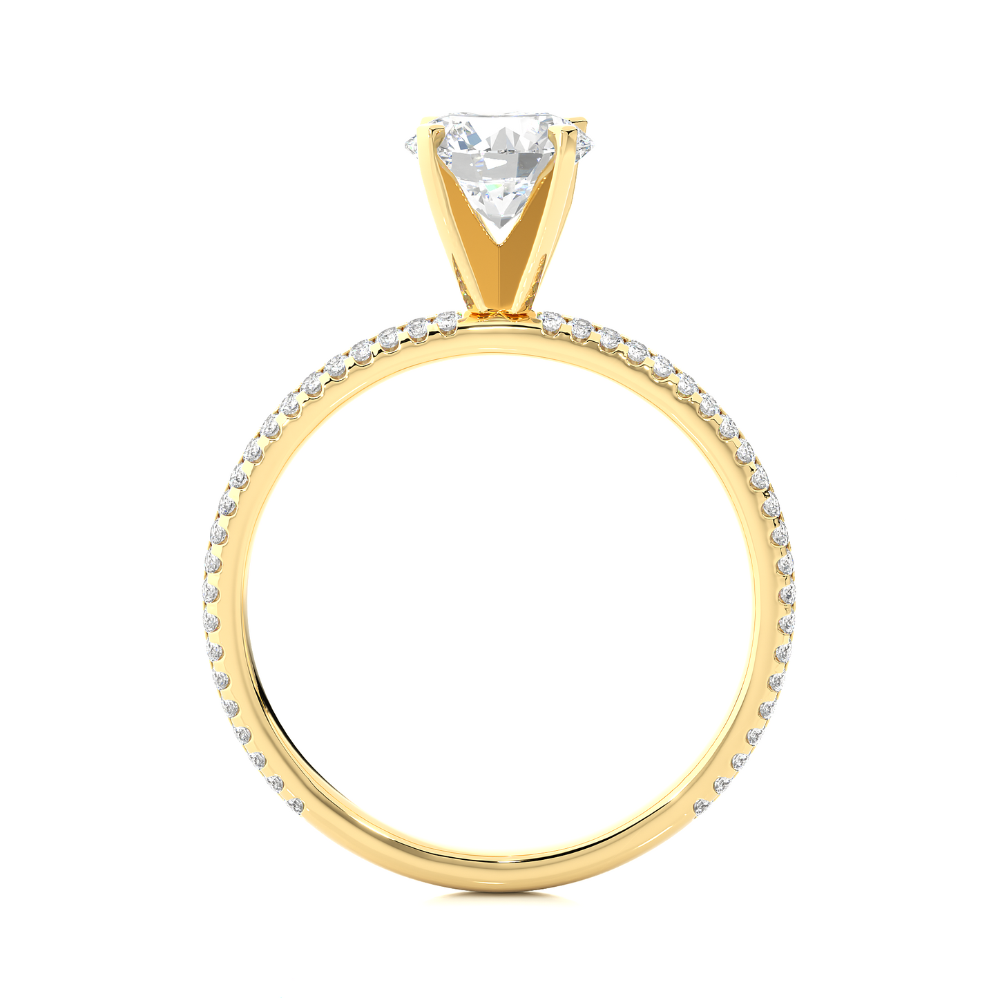 Pure Elegance Round Stone Moissanite Vermeil Engagement Ring