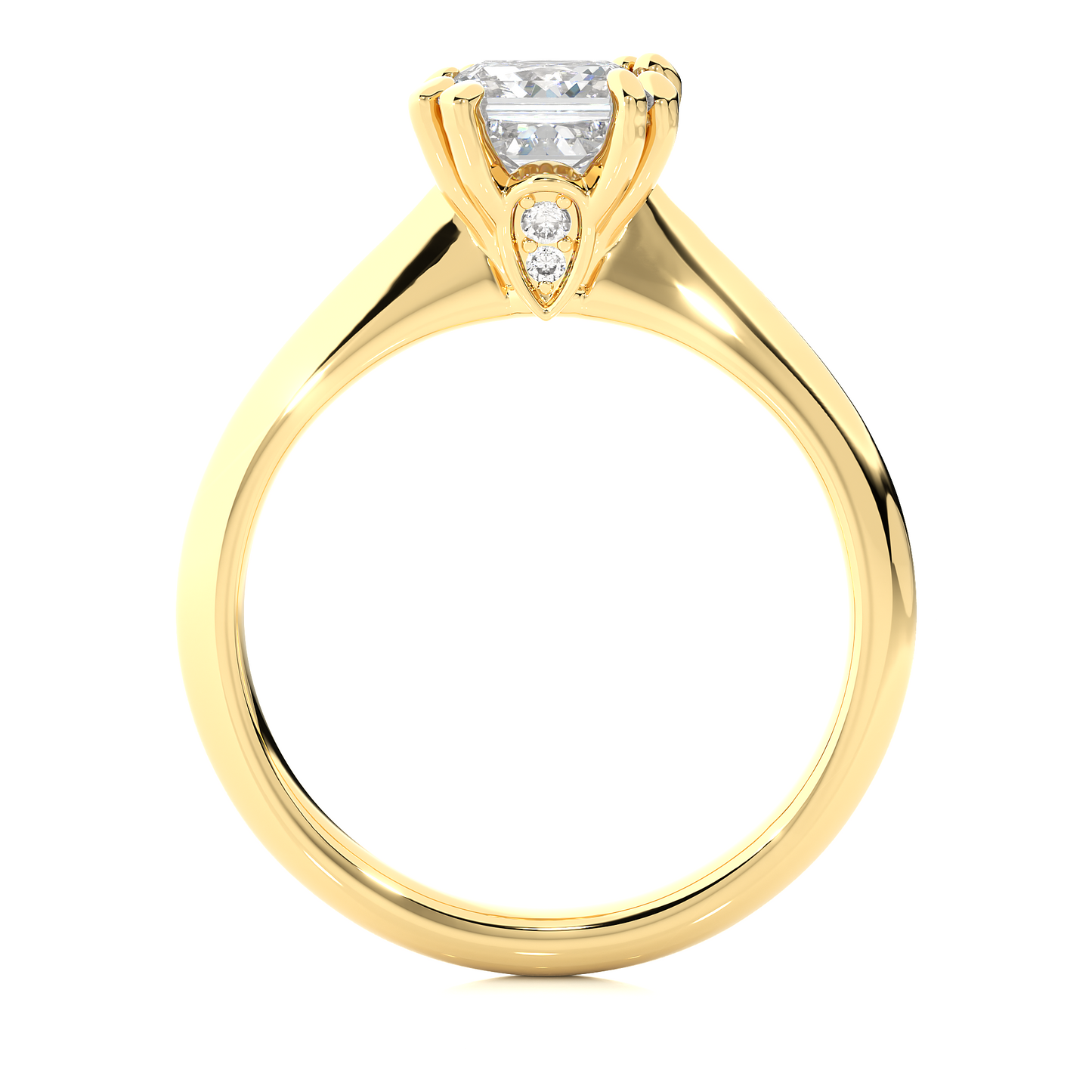 Princess Cut Vermeil Moissanite / Lab Grown Engagement Ring