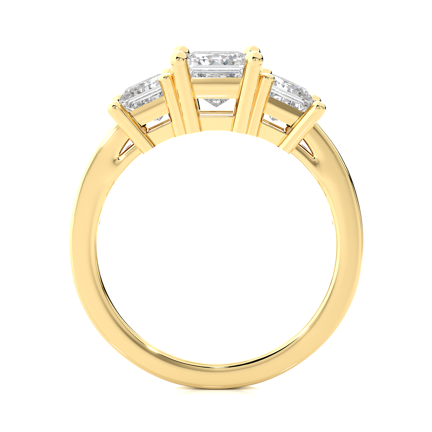Three Stone Princess Lab Grown Diamond Engagement Ring