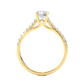 Classic Pavé Moissanite Lab Diamond Vermeil Engagement Ring