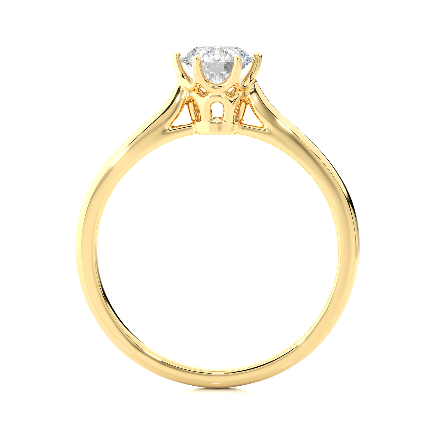 Classic Solitaire Vermeil Moissanite Lab Diamond Ring