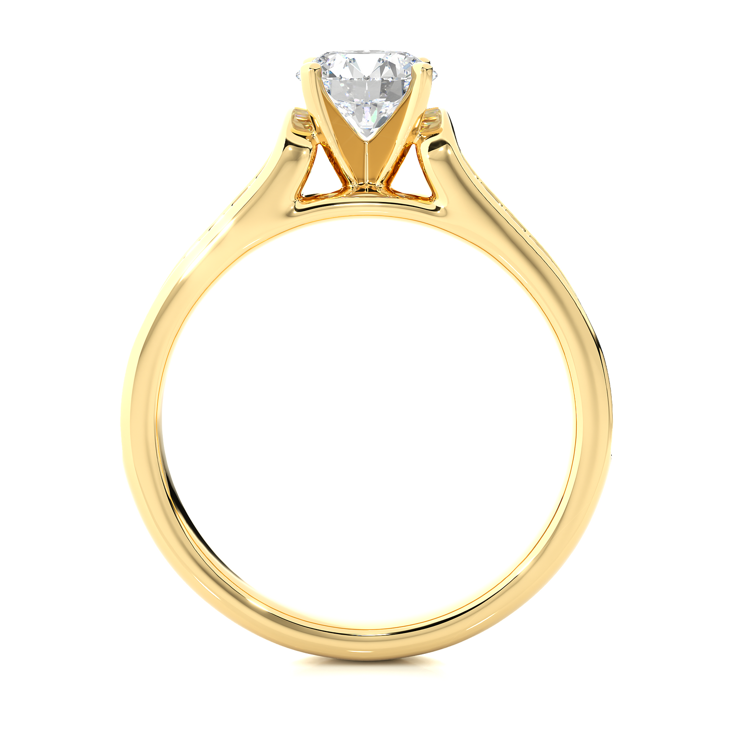 Luxe Sparkle Round Diamond Moissanite Vermeil Ring