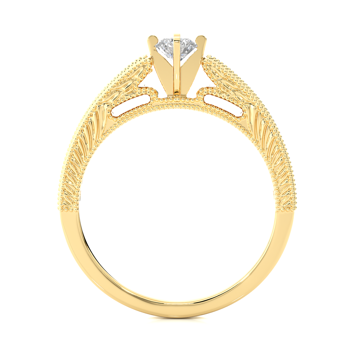 Round Cut Lab / Moissanite Diamond Engagement Ring