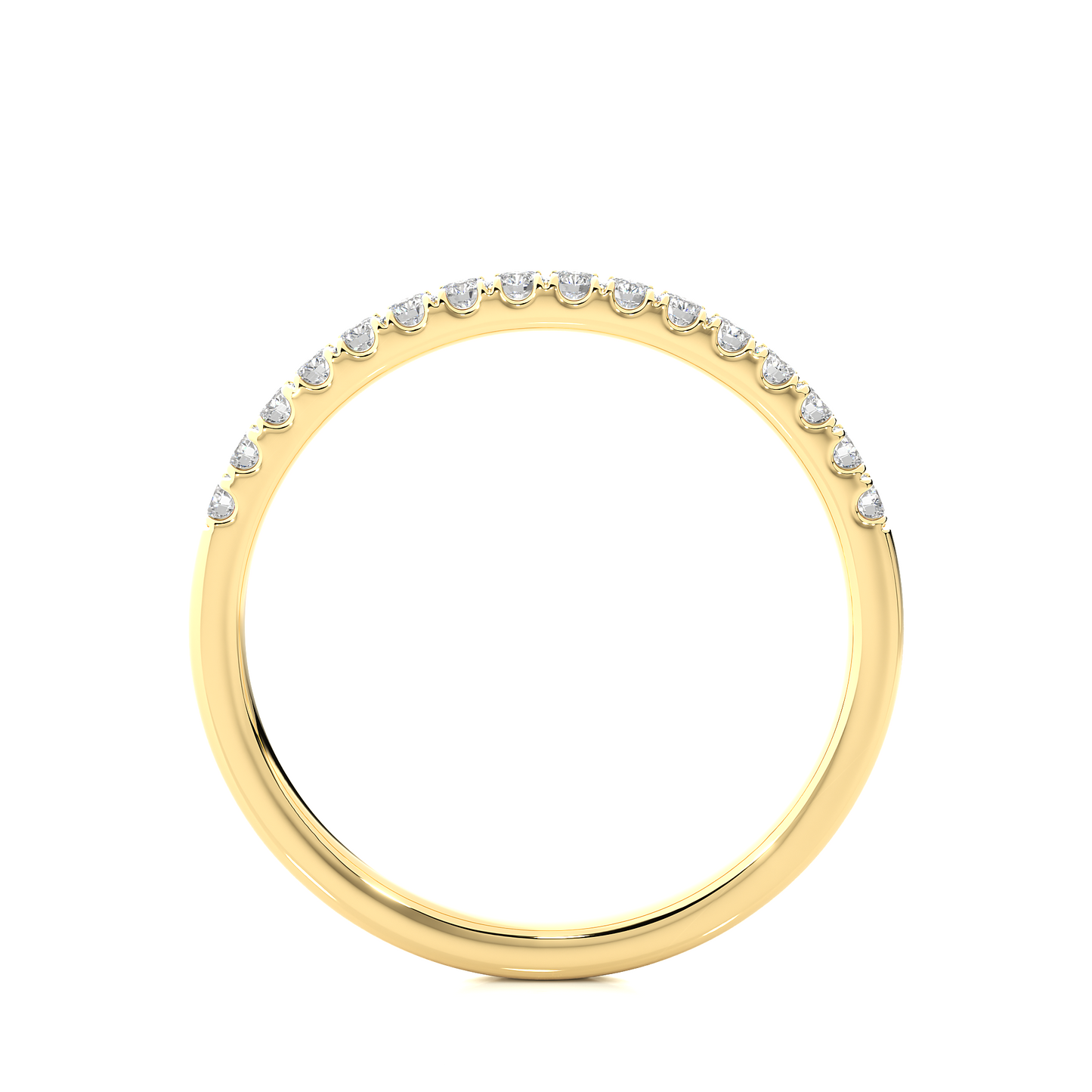 Dainty Half Eternity Moissanite Lab Diamond Vermeil Ring