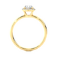 Elegant Halo Moissanite Lab Diamond Vermeil Ring