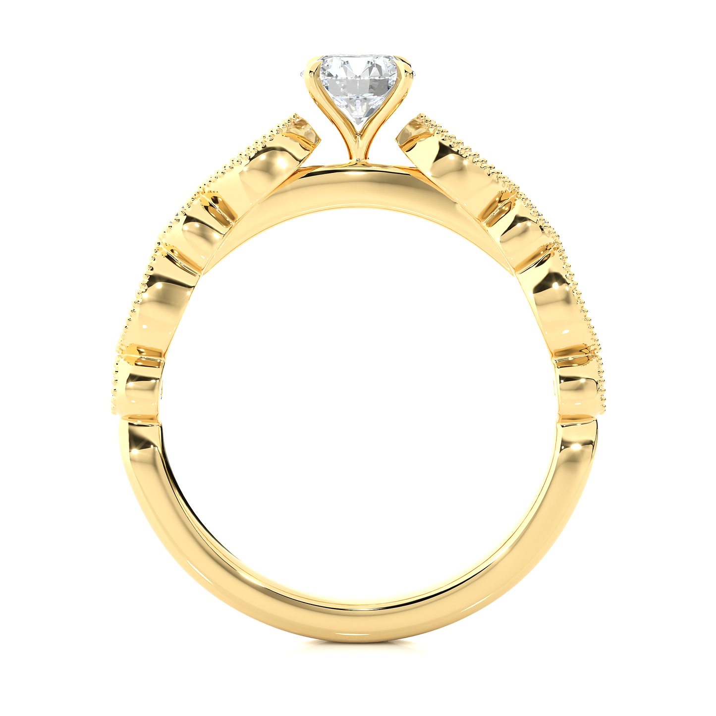 Royal Spark Halo Vermeil Engagement Statement Ring