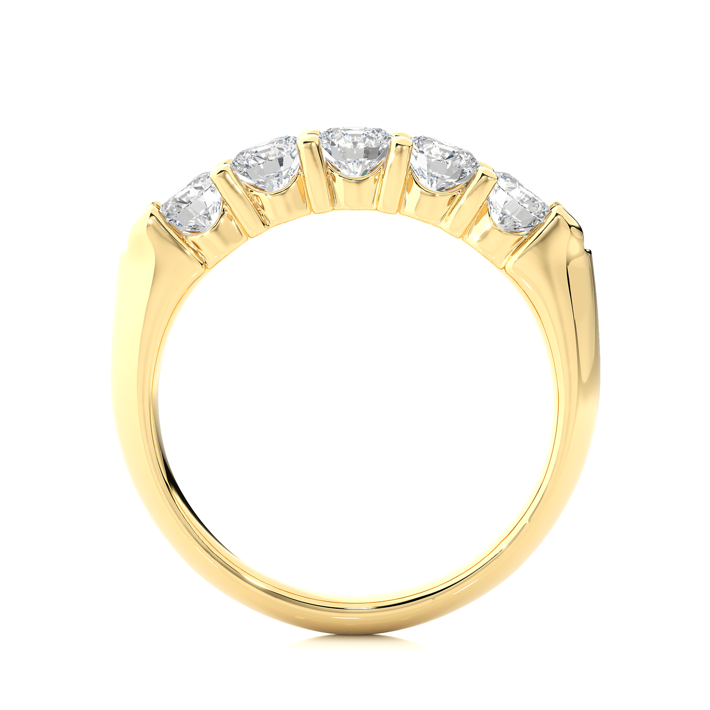 Classic Five Stone Diamond Style Wedding Band Ring