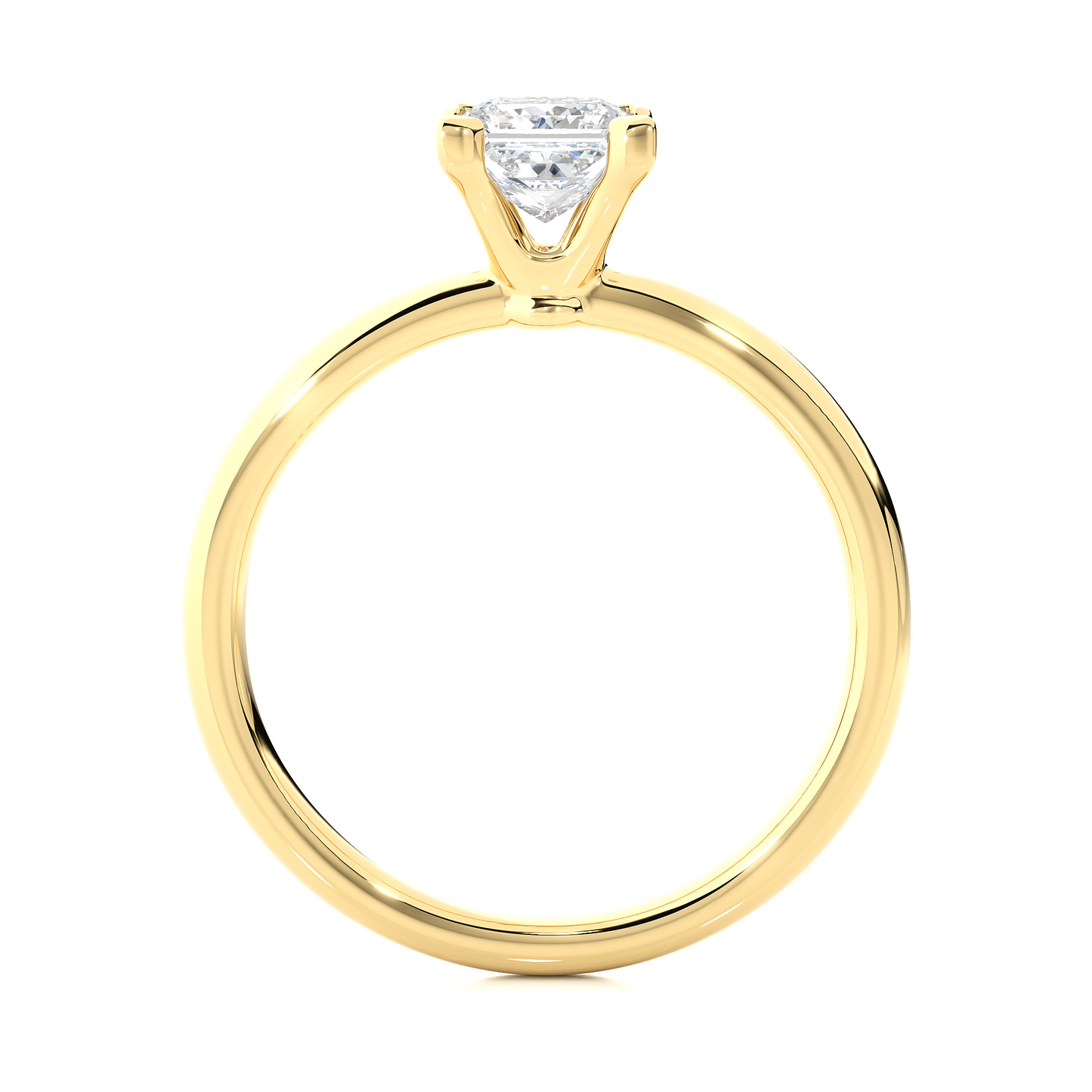 Princess Cut Vermeil Moissanite Lab Diamond Engagement Ring