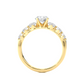 Vermeil Round Moissanite Diamond Five Stone Ring