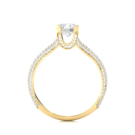 Double Pavé Split Shank Moissanite Diamond Vermeil Ring