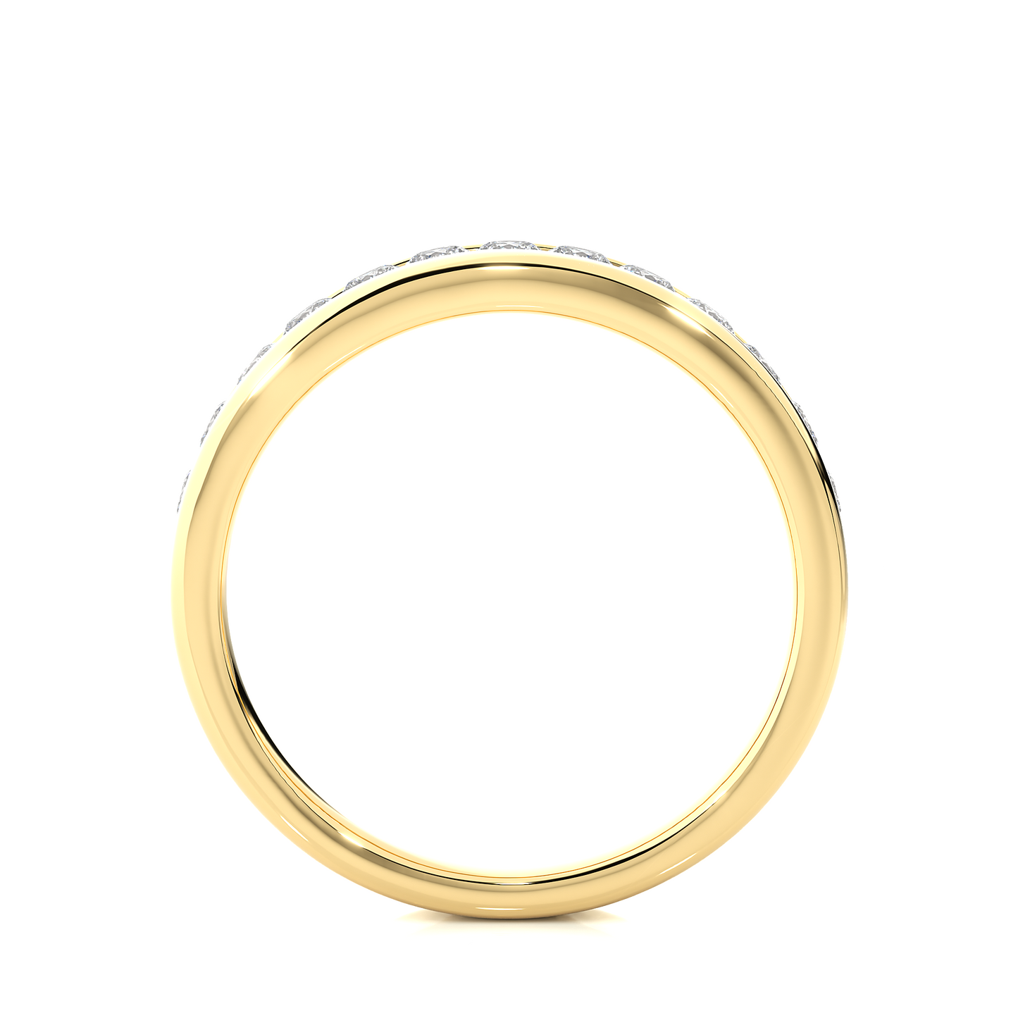 Classic Diamond Moissanite Lab Vermeil Wedding Band Ring