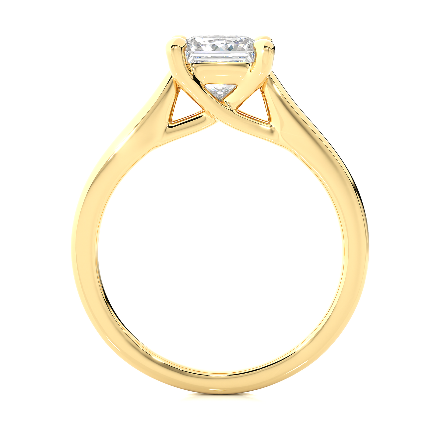 Lab Grown Diamond Moissanite Solitaire Princess Cut Ring