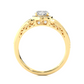 Vintage Halo Moissanite Lab Diamond Vermeil Ring