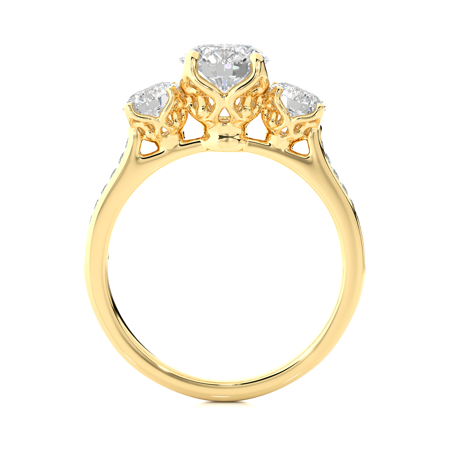 Three Stone Classic Lab Grown Diamond Ring