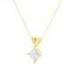 Vermeil Gold Princess Moissanite Diamond Solitaire Pendant Necklace
