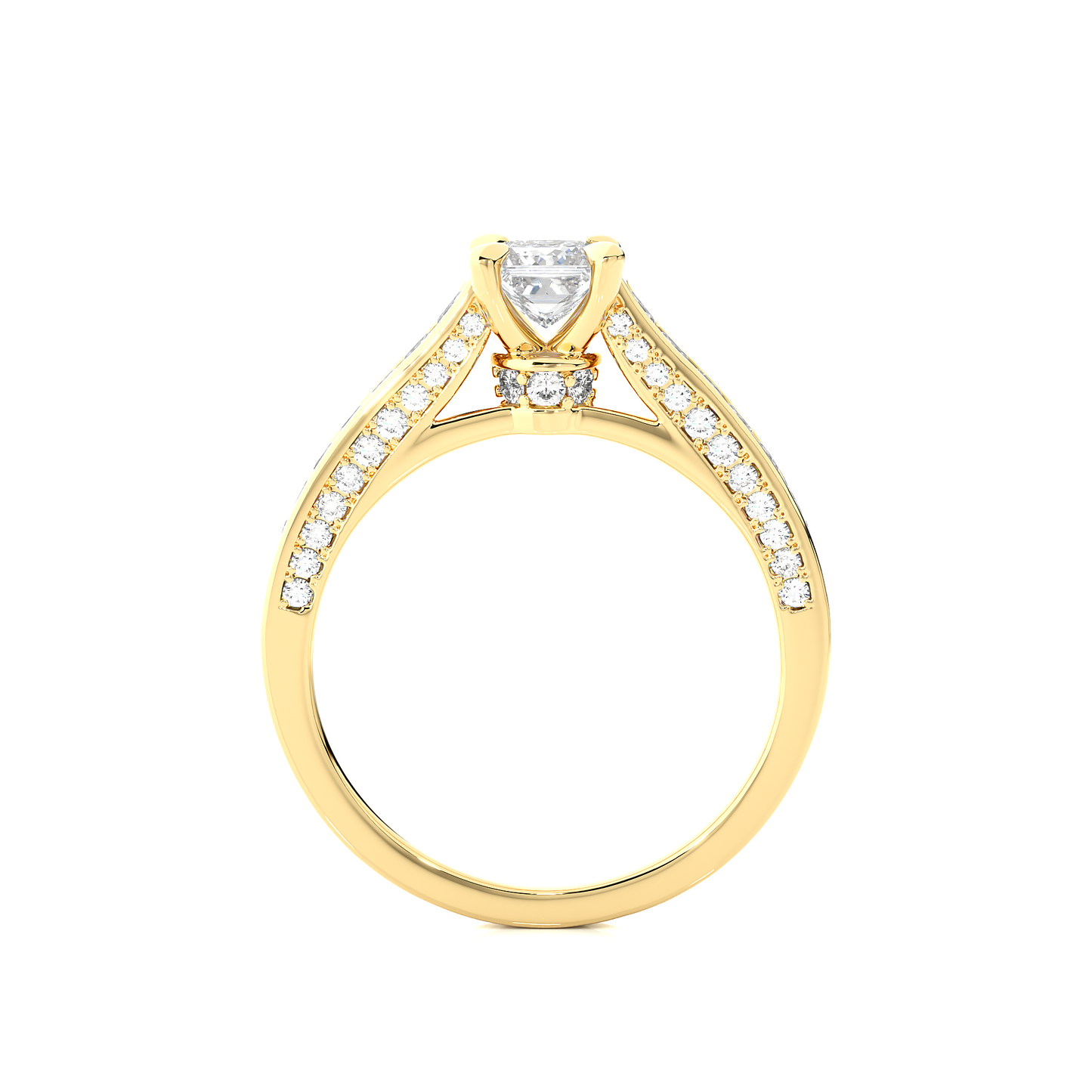 Princess Cut Lab / Moissanite Diamond Engagement Ring