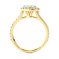 Heart Shape Halo Vermeil Moissanite Lab Diamond Ring