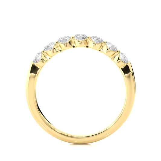 Elegant Round Lab Moissanite Wedding Band Vermeil Ring
