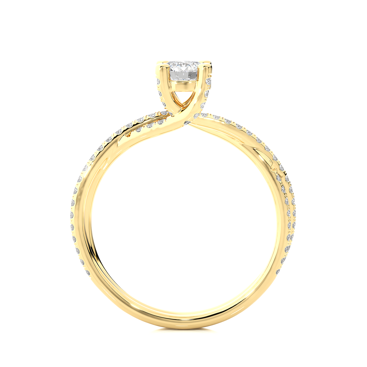 Moissanite Solitaire Ring Lab Diamond Vermeil Engagement Ring