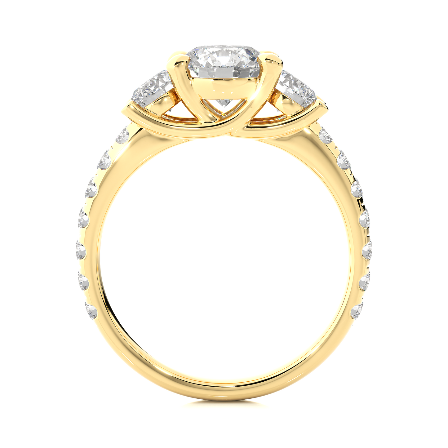 Round Lab Moissanite Diamond Engagement Ring