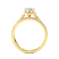Vermeil Round Moissanite Diamond Halo Engagement Ring