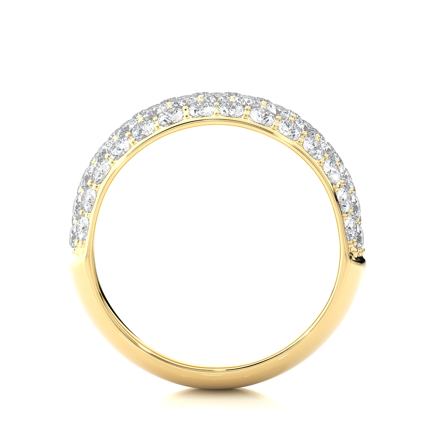 Luxury Pave  Lab Moissanite Diamond Wedding Band Vermeil Ring