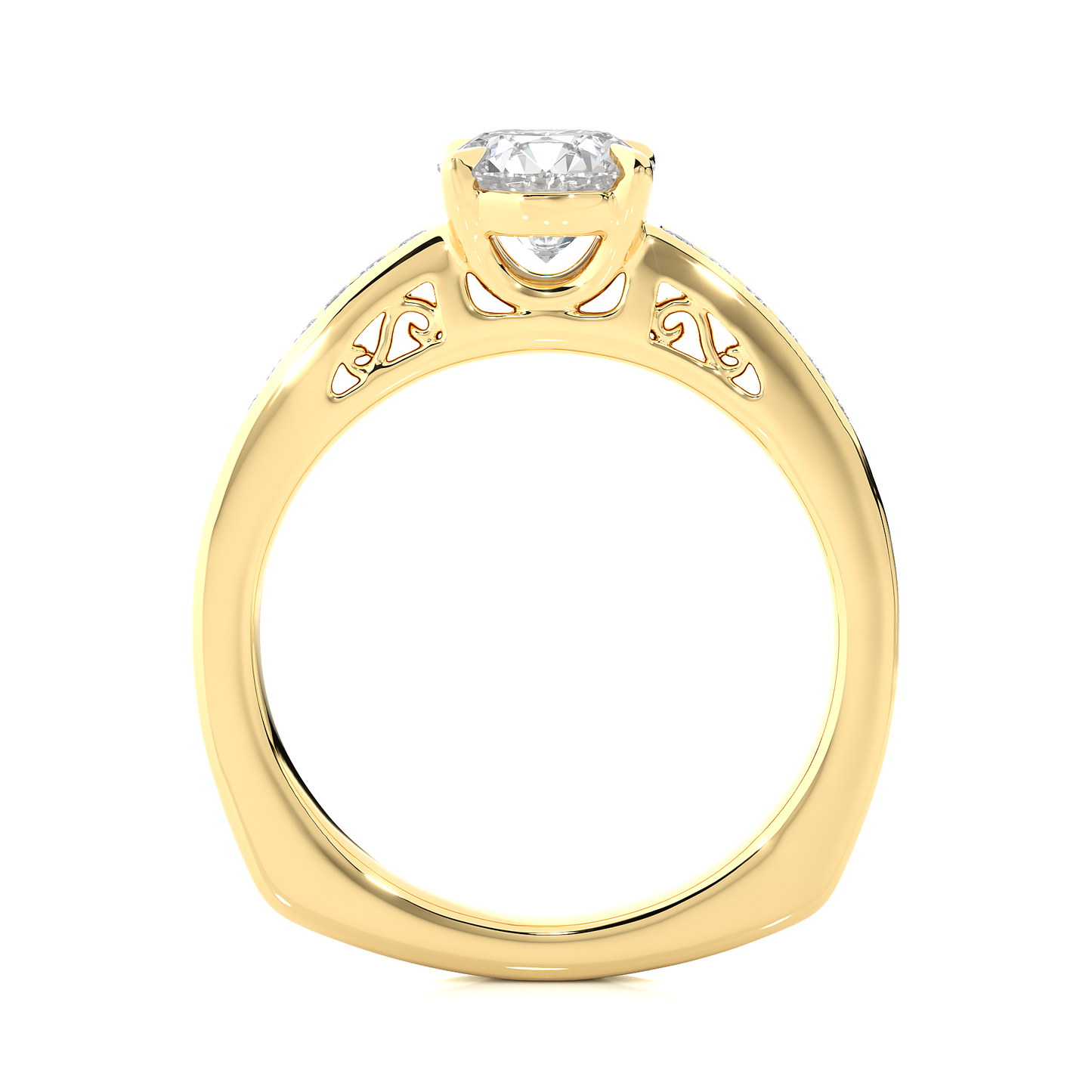 Round Cut Lab / Moissanite Diamond Engagement Ring