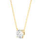 Vermeil Gold Round Moissanite Diamond Solitaire Pendant