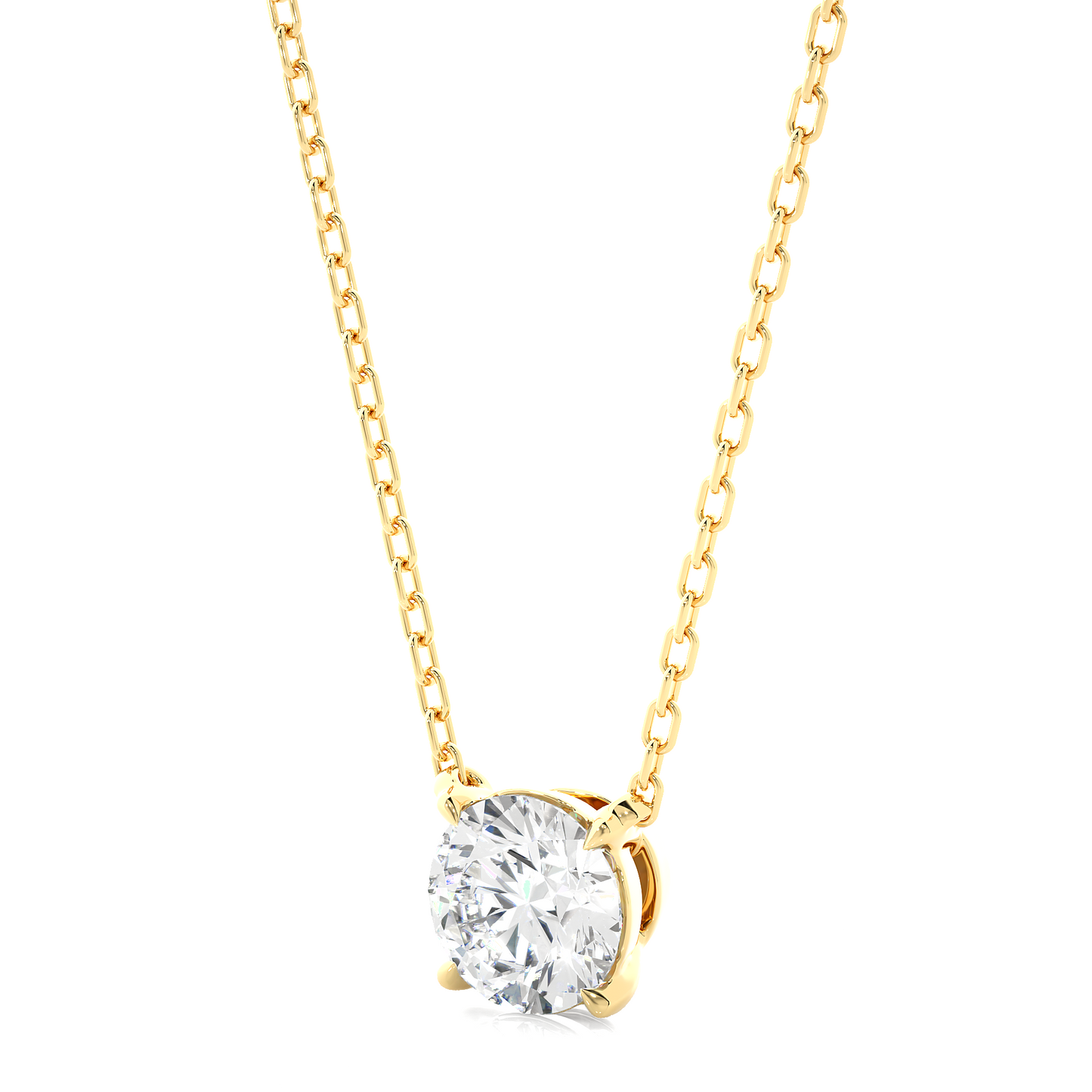 Vermeil Gold Round Moissanite Diamond Solitaire Pendant